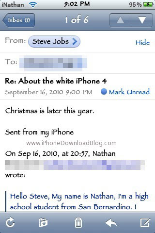 iPhone 4 bianco in commercio prima di Natale, confermato da Steve Jobs?