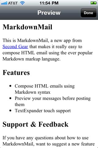 iPhone e MarkdownMail per inviare email in HTML
