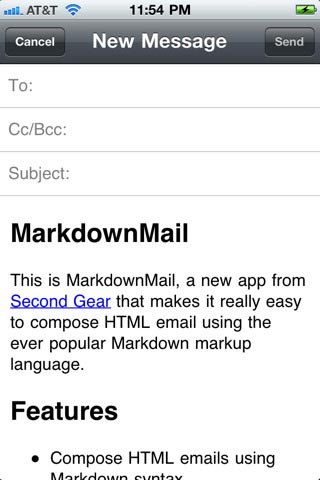 iPhone e MarkdownMail per inviare email in HTML