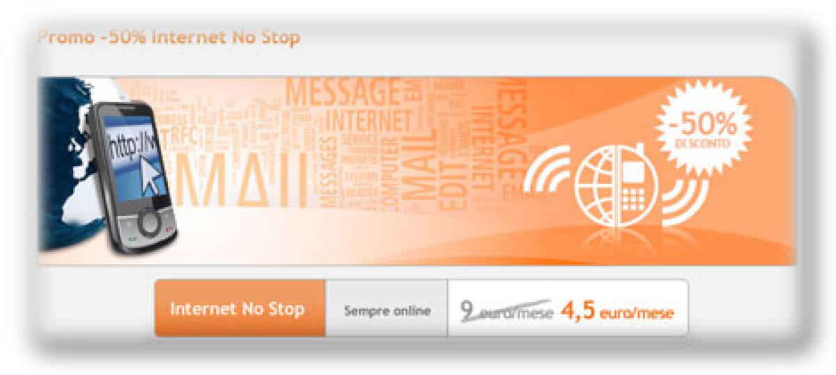 Wind: promo 50% sconto opzione tariffaria Internet No Stop - 