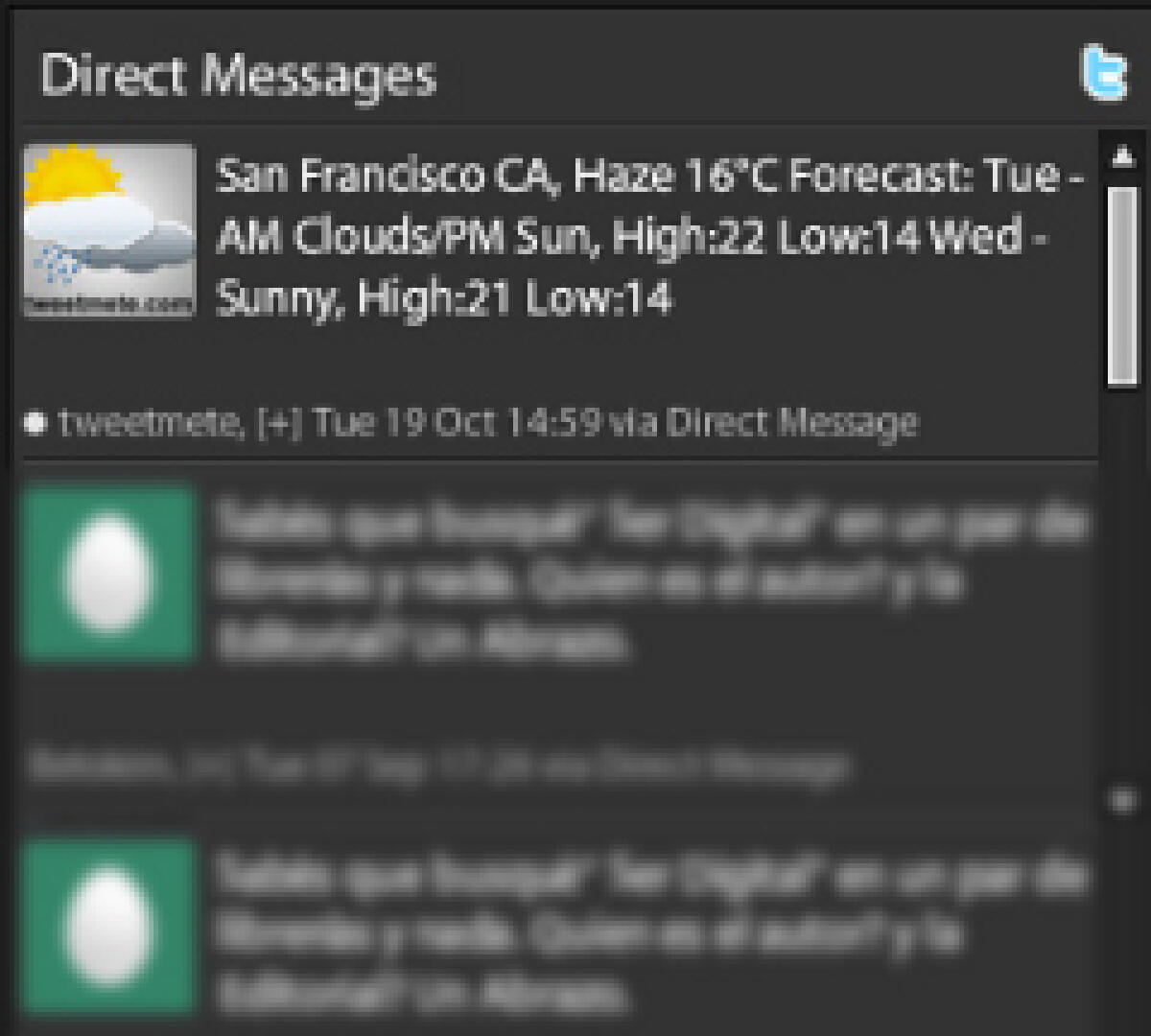 Il meteo su Twitter con Tweetmete - 