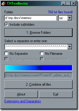 TXTcollector, unire più file in un unico documento