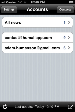 Humail rende l'applicazione Mail di iPhone piu' attraente