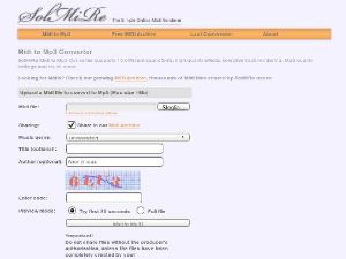 Solmire, conversione da MIDI a MP3 - 