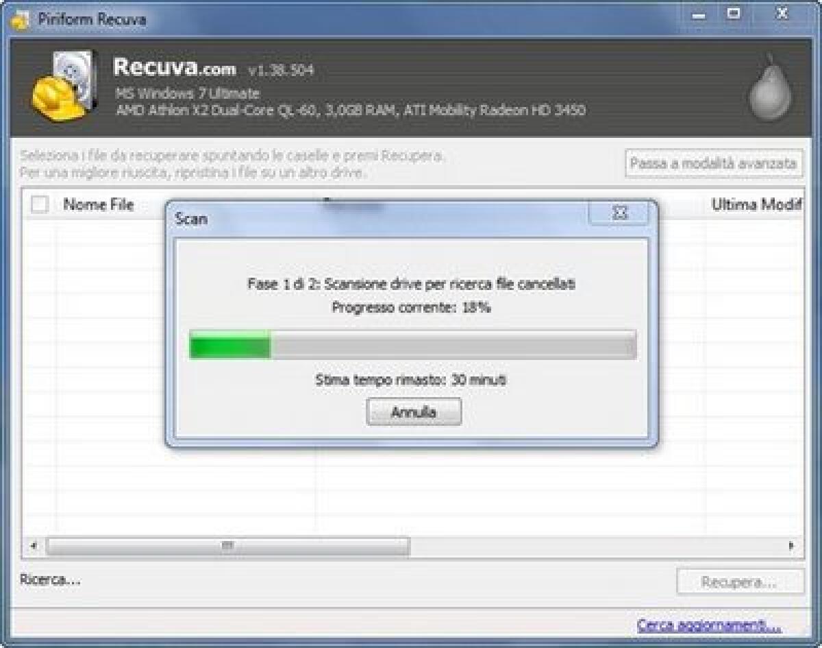 Recupero file eliminati con Recuva - 