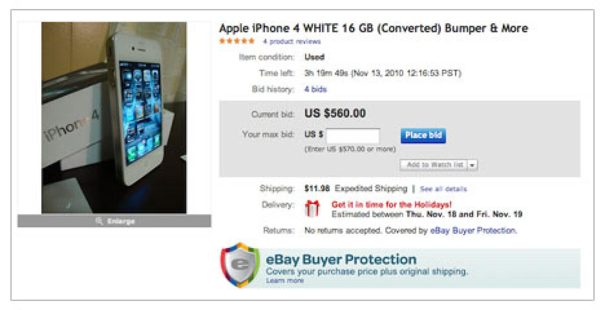 Via iPhone 4 bianco dalle aste di Ebay? - 