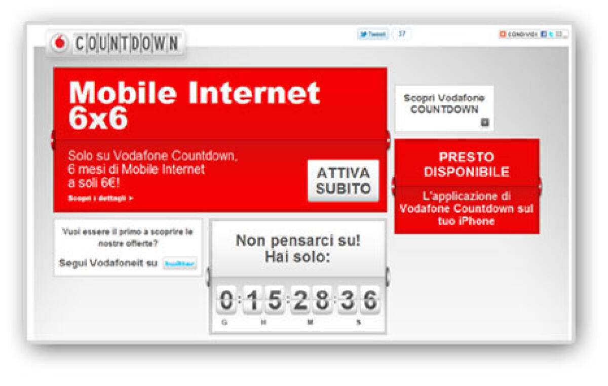 Vodafone Countdown, il nuovo servizio di Vodafone che consente di attivare vantaggiose promozioni - 