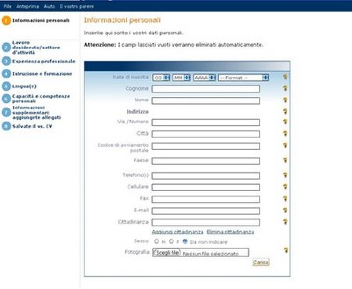 Creare curriculum online - 