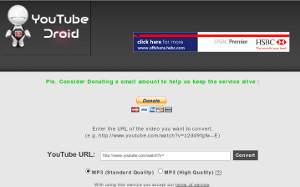 Youtube Droid, convertire video in file MP3