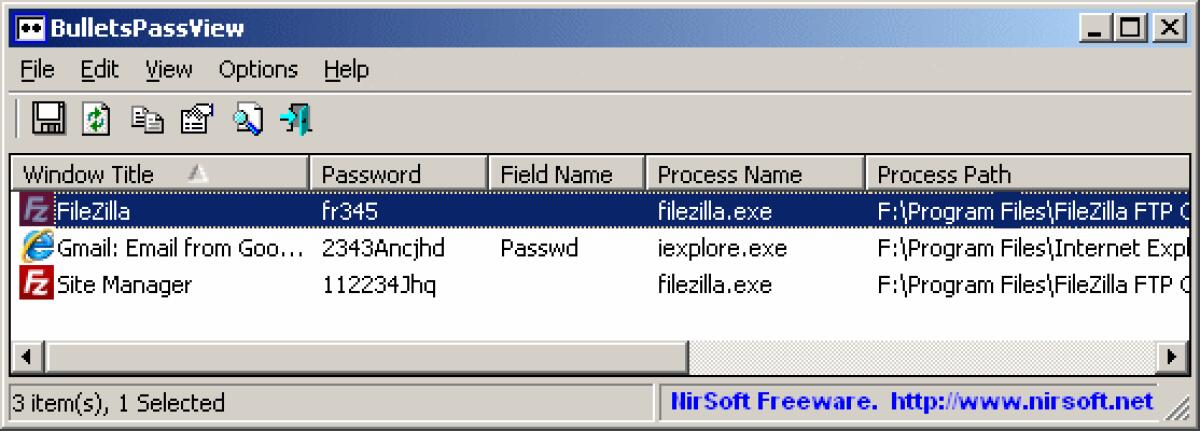 Recuperare password con BulletsPassView - 