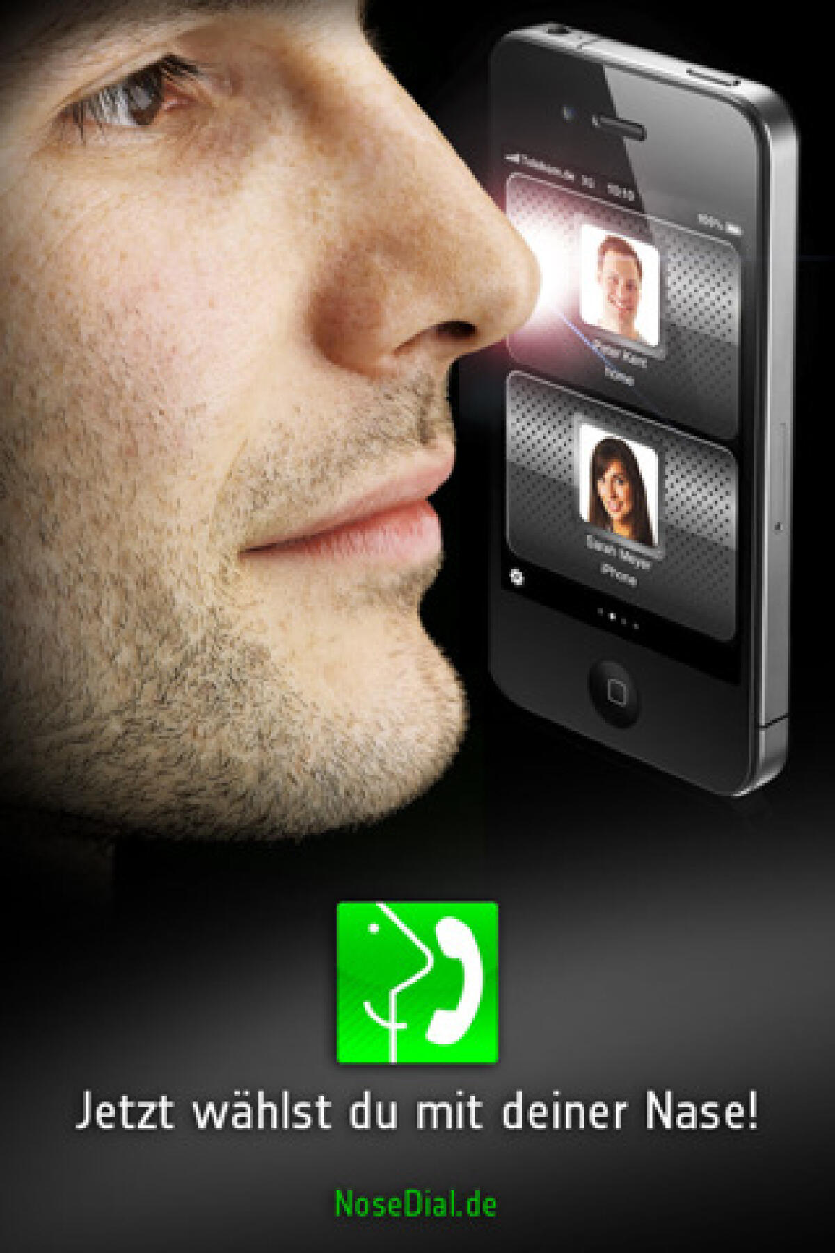 Telefonare con iPhone utilizzando il naso grazie all'app NoseDial - 