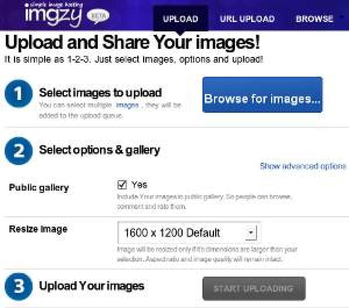 Imgzy, servizio di image hosting and sharing - 