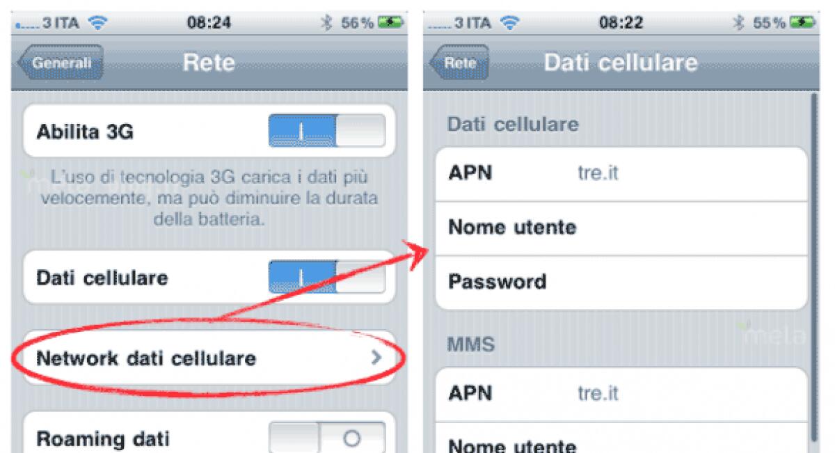 iPhone: aggiornamento operatore 3 Italia che consente di cambiare manualmente l'APN - 