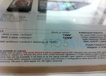 cartellino descrittivo iphone 4 bianco in Apple Store