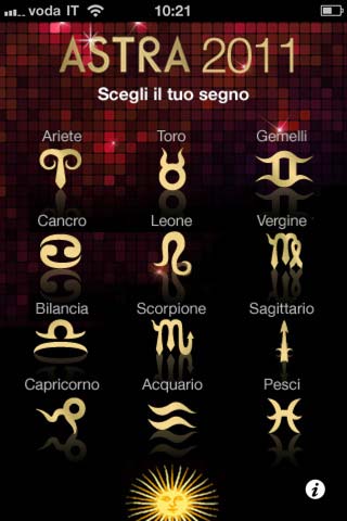 Astra Oroscopo 2011 app iphone 4