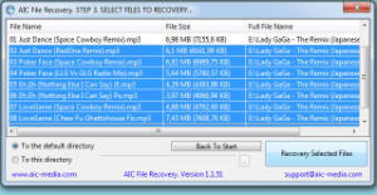 AIC File Recovery, recupero di file eliminati - 