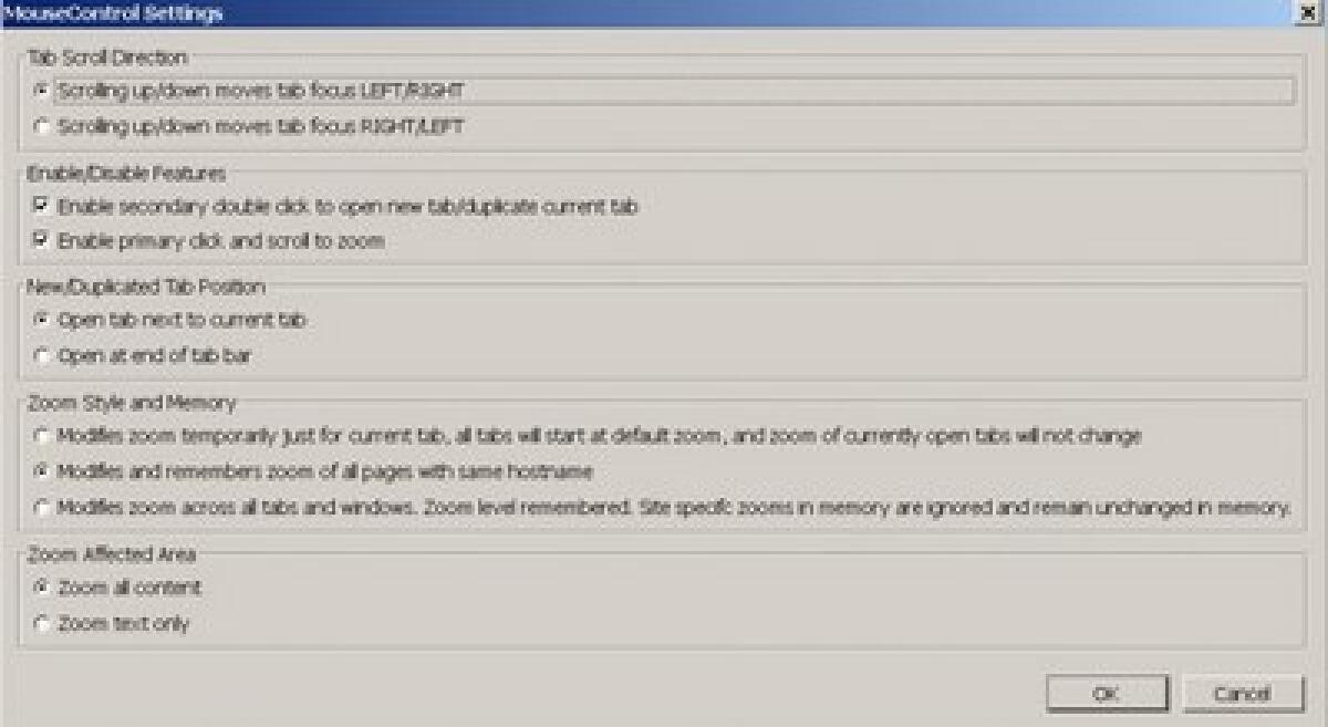 MOuseControl, add on Firefox per spostarsi da una scheda all'altra - 