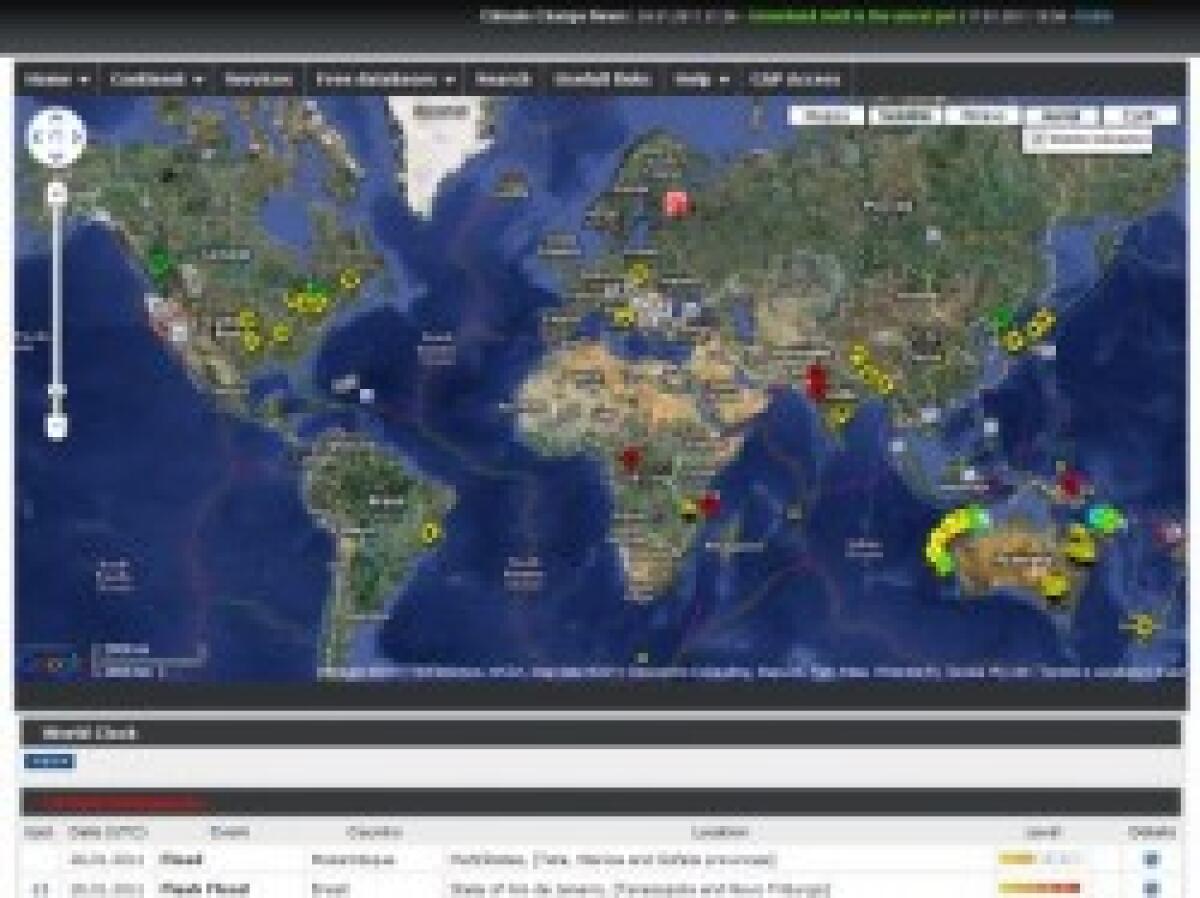Mappa reale disastri nel mondo - 