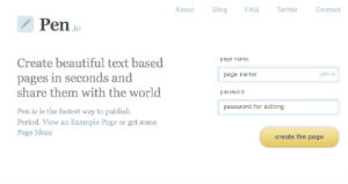 Pen.io, creare pagine web online da condividere in un click - 