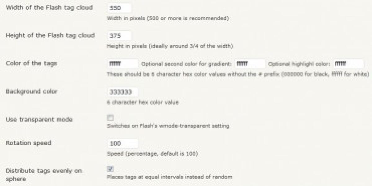 Tag Cloud per sito - 
