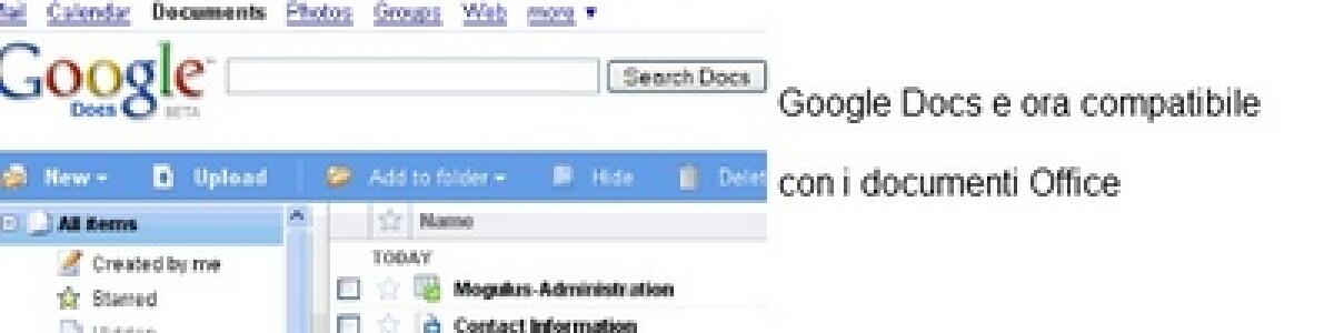 Google Docs e Office da oggi compatibili - 