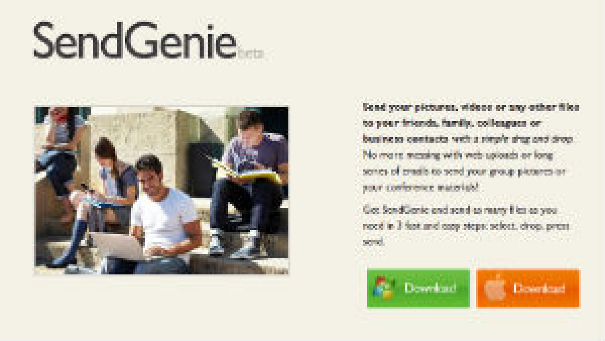 SendGenie programma per inviare file via drag&drop - 