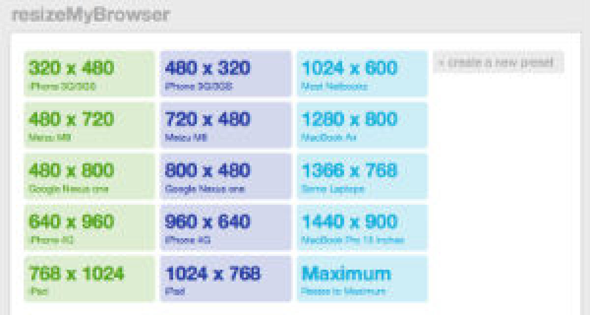 Testare le diverse risoluzioni del browser con ResizeMyBrowser - 