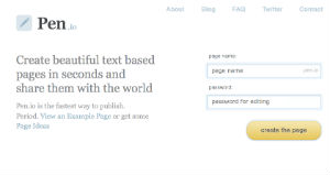 Pen.io, creare pagine web online da condividere in un click