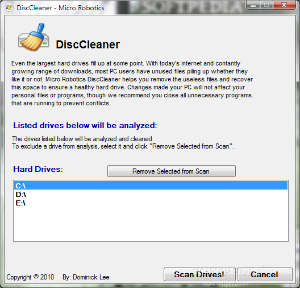 DiscCleaner, software Windows per eliminare file dall'har disk
