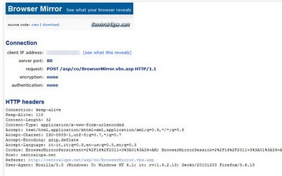 Visualizzare dati browser