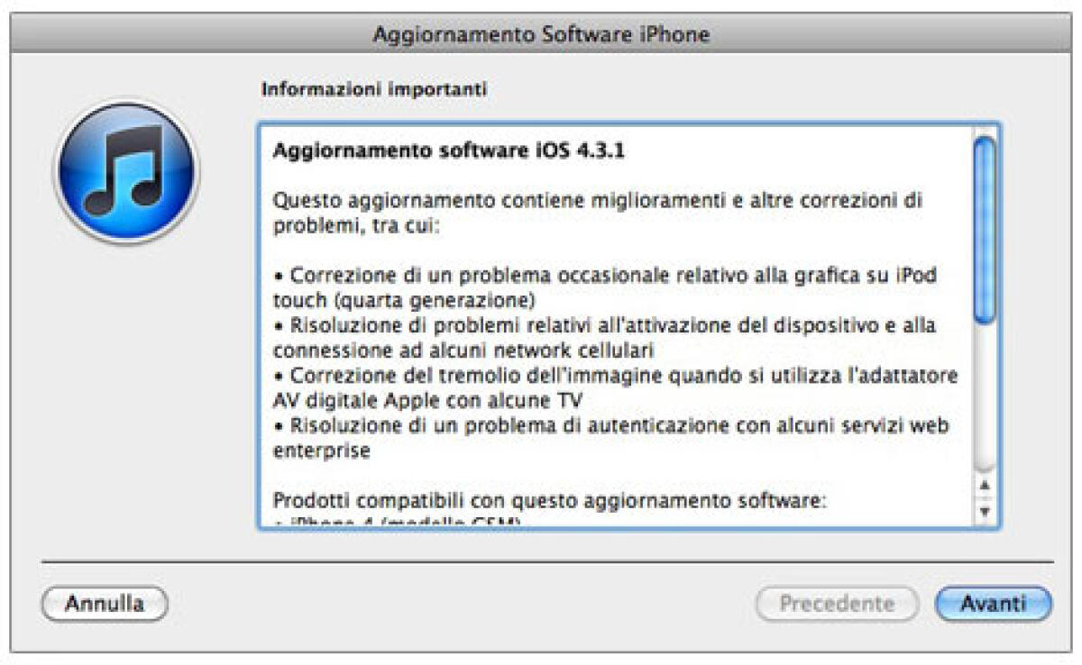 iOS 4.3.1 disponibile per il download! - 