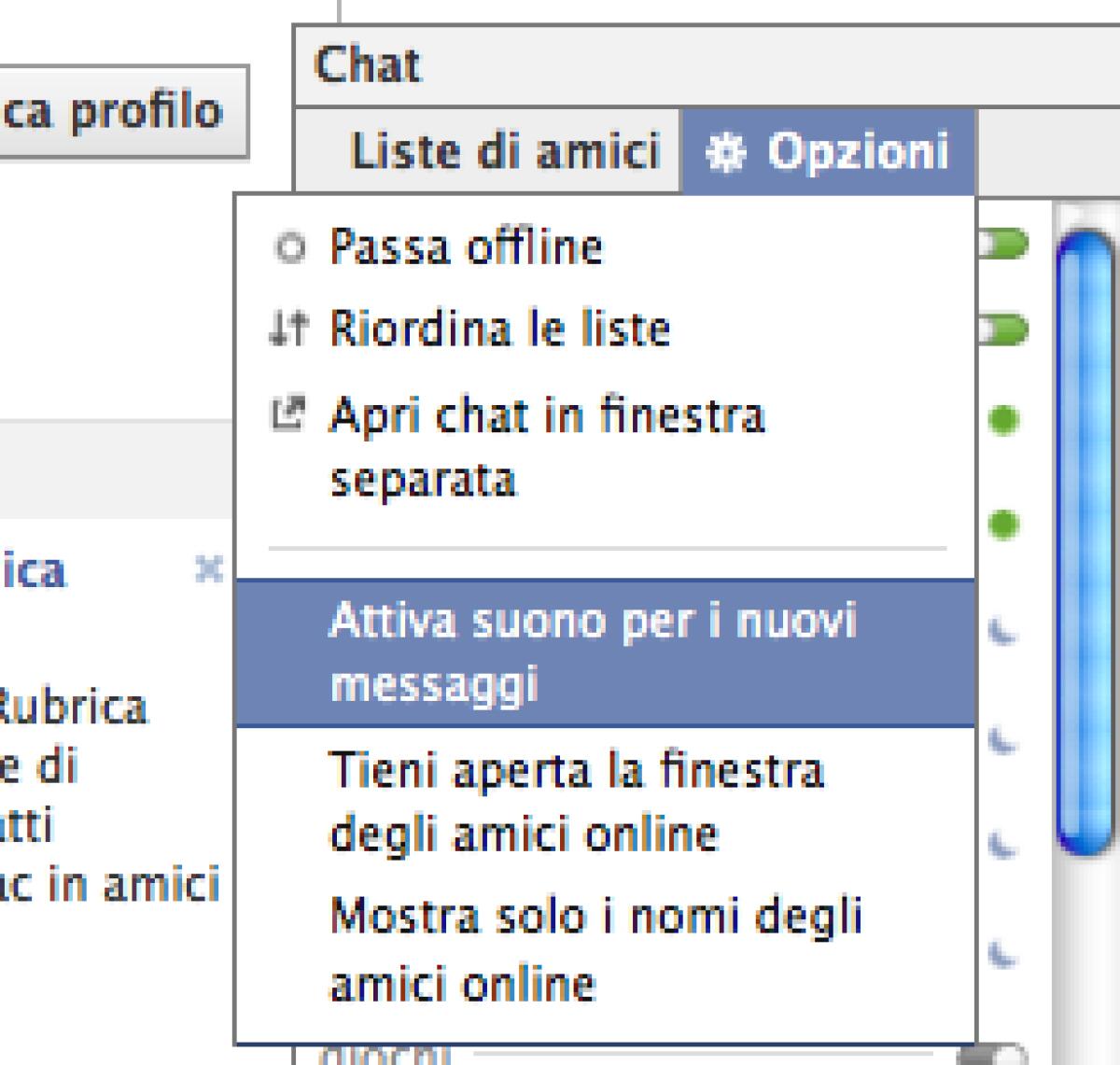Chat Facebook: come eliminare il suono - 