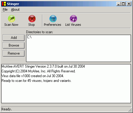 McAfee Stinger: Trovare falsi allarmi virus