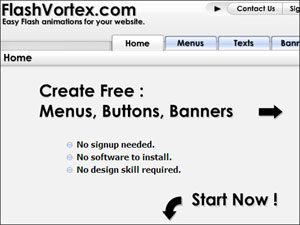 Flashvortex.com: Creare banner in flash