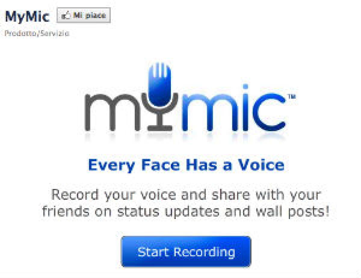 Mymic applicazione Facebook per registrare messaggi vocali - 