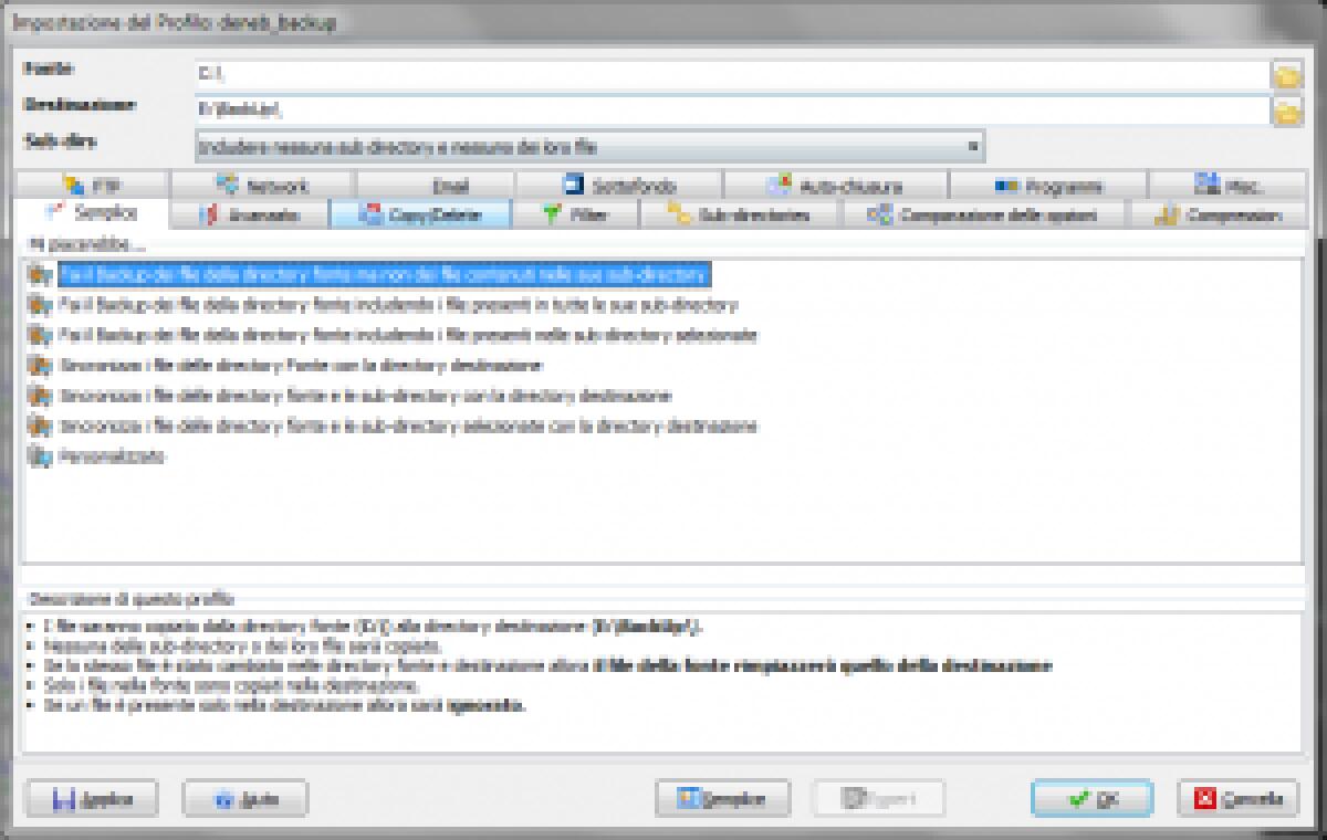 Backup esclusivo con SyncBack - 