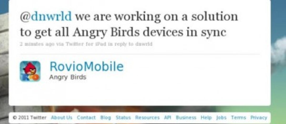 Angry Birds Sync: salvataggi al sicuro - 