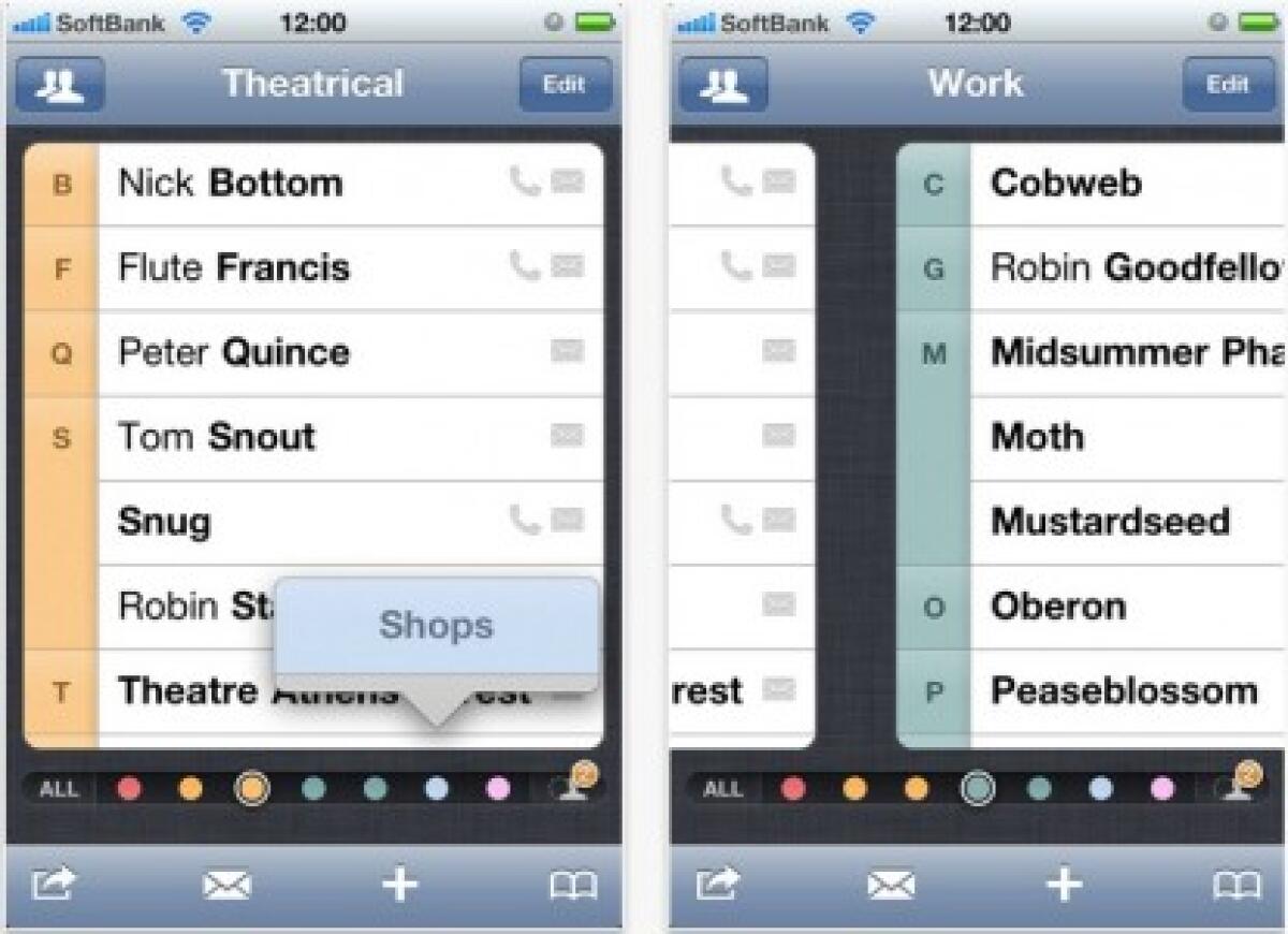 Rubrica digitale su iPhone - 