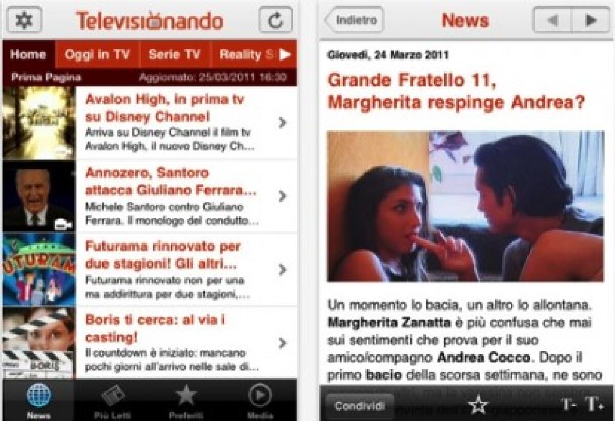 Aggiornamenti sul mondo della tv: Televisionando - 