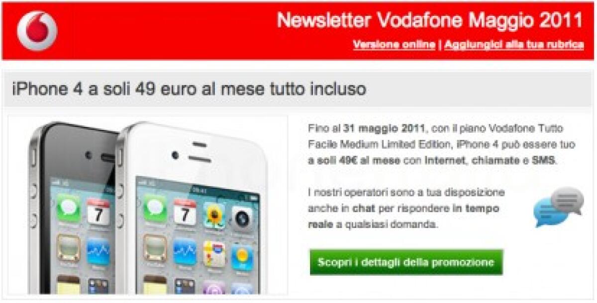 Acquista iPhone4 con Vodafone - 