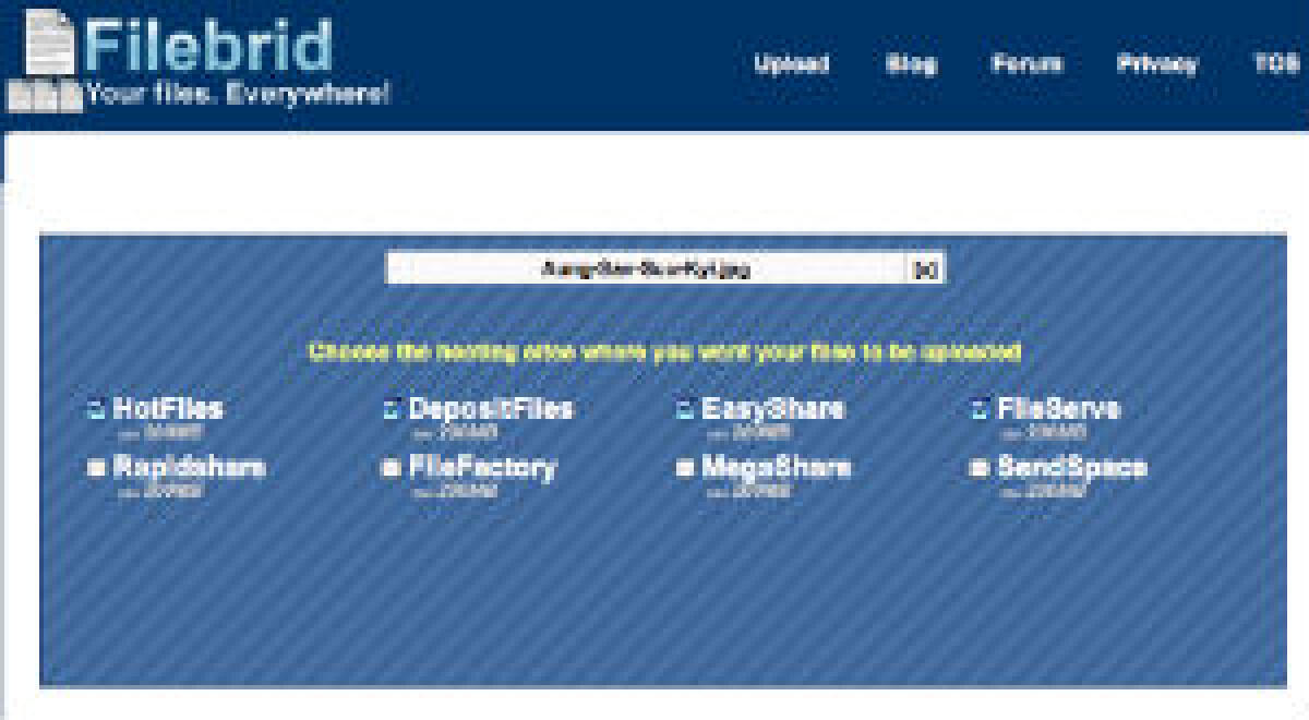 Filebrid caricare un file su diversi siti di file hosting - 
