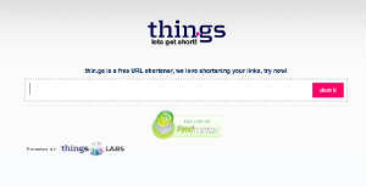 Thin.gs, URL shortning gratuito e semplice - 