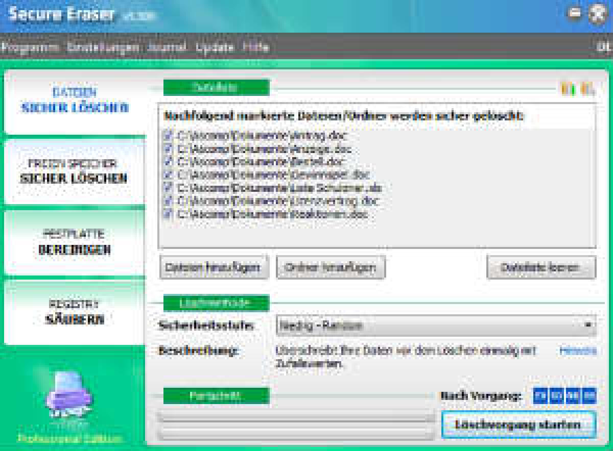 Secure Eraser, programma per eliminare file e cartelle in modo definitivo - 