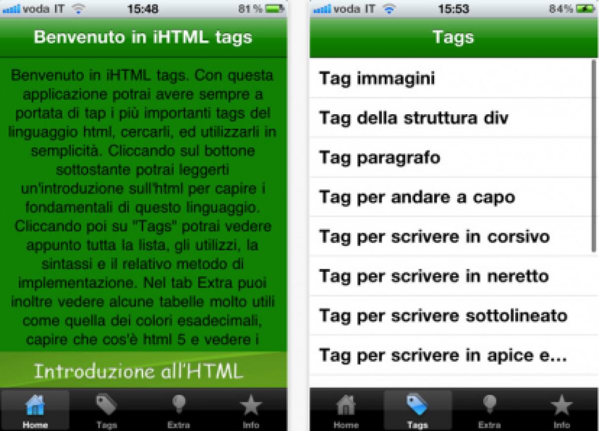 Raccolta di tag HTML  - 