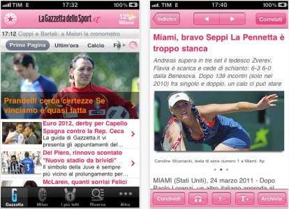 La Gazzetta oggi si legge su iPhone