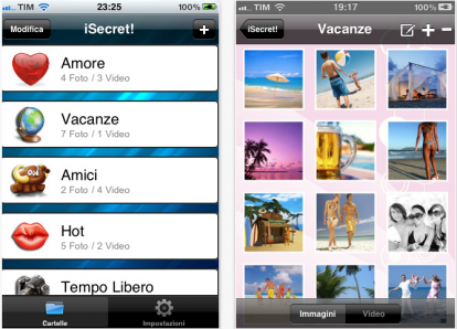 Nascondere foto con iSecret