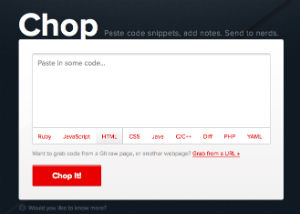 Chop servizio per condividere il codice online