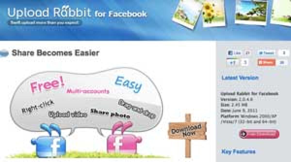 Upload Rabbit for Facebook, programma per caricare foto e video su Facebook - 