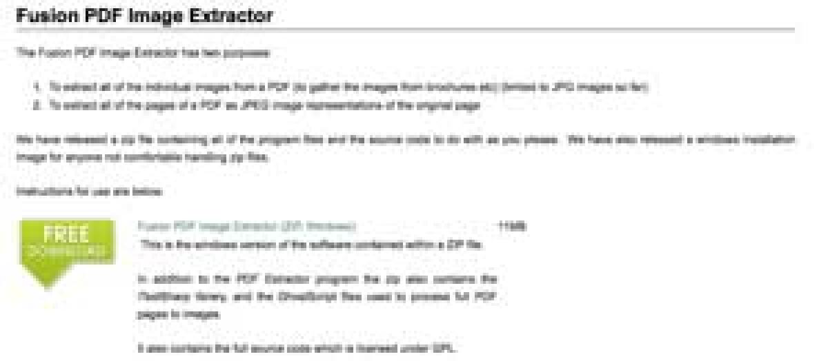 Fusion PDF Image Extractor programma per estrarre immagini da PDF - 