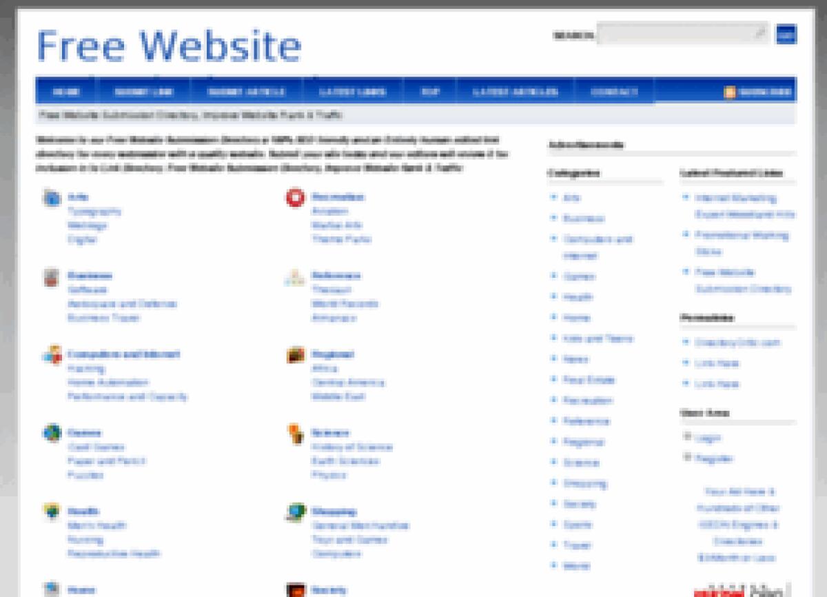 Pubblicizzare sito web con Free Website Submisson - 